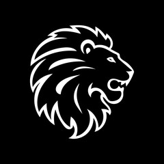 lion head silhouette vector logo