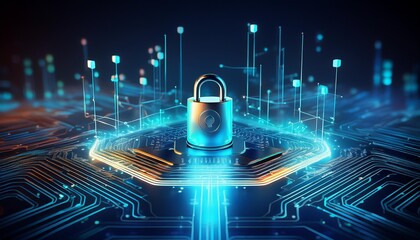 Internet security and data protection concept, blockchain and cybersecurity