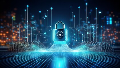 Internet security and data protection concept, blockchain and cybersecurity