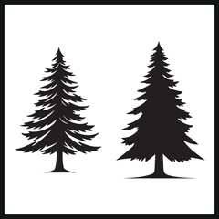 Obraz premium Pine Tree Silhouette. vector xmas tree silhouette