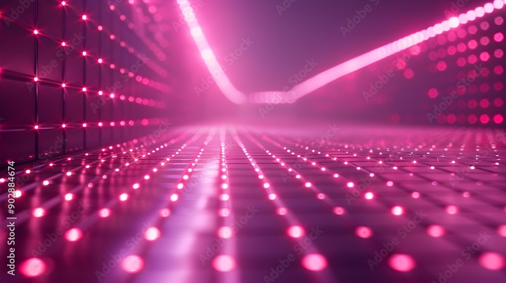 Poster mesmerizing neon pink grid backdrop for futuristic tech products and concepts