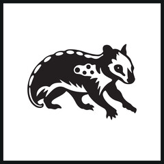 Fototapeta premium Quoll running icon vector silhouette