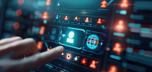 Holographic user login, virtual interface, futuristic security system