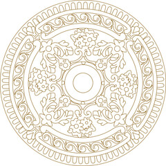 Sketch illustration silhouette vector image design ornament decoration frame icon logo symbol rosette classic vintage ethnic traditional european model 