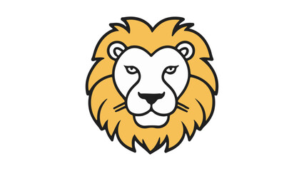 cartoon lion head vector with yellow fur illustration on white background