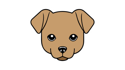 cute brown dog illustration in vector on white background