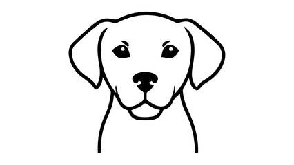 cute dog simple outline shape vector illustration on white background