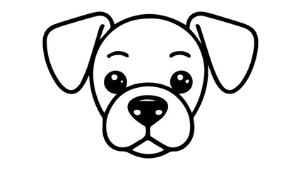 adorable cartoon puppy dog outline illustration vector on white background