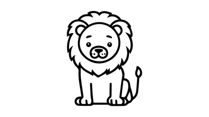 very cute lion illustration on white background