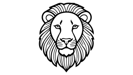 head of lion in vector illustration on white background