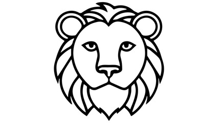 lion head sign cartoon vector illustration on white background