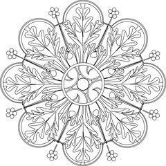 Sketch illustration silhouette vector image detail design ornament decoration icon logo symbol rosette classic vintage ethnic traditional european model 
