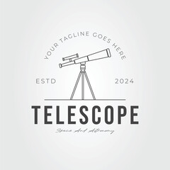 optical telescope for observe space logo vector illustration design