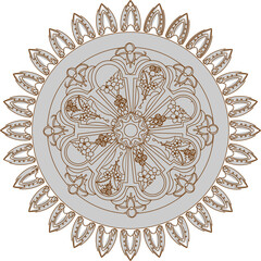 Sketch illustration silhouette vector image detail design ornament rosette carving classic vintage ethnic traditional european model