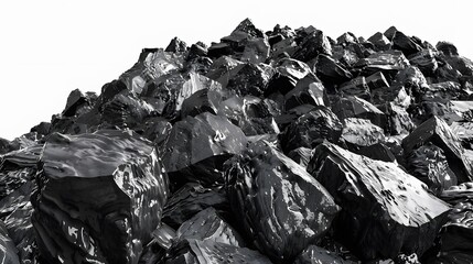 Naklejka premium Black coal element on white background
