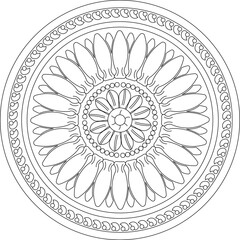 Sketch illustration silhouette vector image detail design ornament frame icon logo symbol rosette classic vintage ethnic traditional european model
