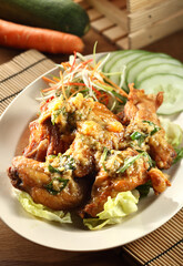 Asian cuisine salted egg yolks chicken