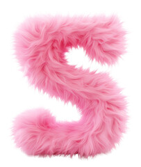 Fototapeta premium PNG Fur letter S pink white background accessories.