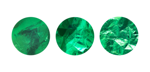 collection of textured gold green round paper element with isolated background