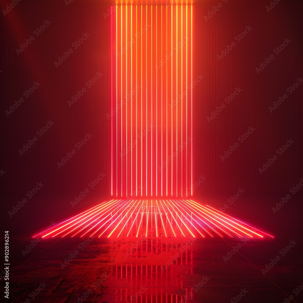 Poster vibrant neon gradient backdrop with glowing digital lines for entertainment product concepts and dis