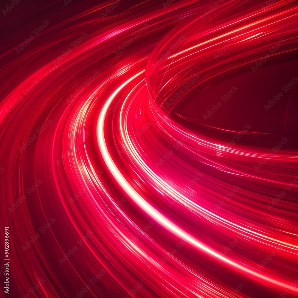 Poster mesmerizing neon red backdrop with dynamic swirling lights for music gear displays and product conce