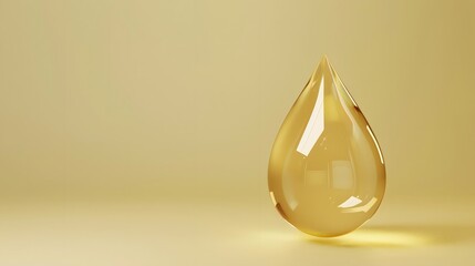 Fototapeta premium Oil drop vector illustration. Yellow liquid droplet