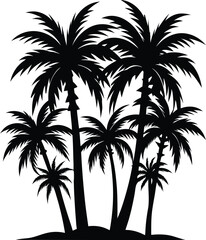 Palm tree silhouettes Vector illustration  A drawing of 