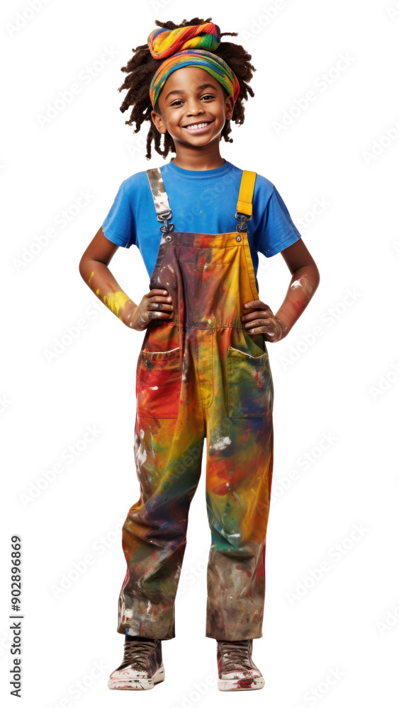 Wall mural PNG Painter costume smile happy.