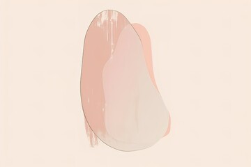 Fototapeta premium A soft, neutral color brush stroke in light pink or beige on an isolated white background