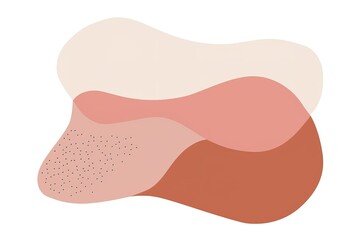 A soft, neutral color brush stroke in light pink or beige on an isolated white background