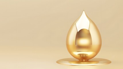Fototapeta premium Oil drop vector illustration. Yellow liquid droplet