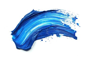 Navy Blue Paint Strokes isolated on white background, watercolor paint stroke, brush stroke white background