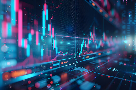 Monitor with Stock chart Technology and Data Elements