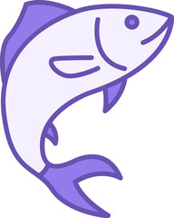 Colored Fish Icon. Vector Icon. Aquatic Vertebrates. Pet Concept