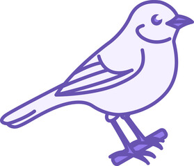 Fototapeta premium Colored Bird Icon. Vector Sparrow Icon on Branch. Pet Concept