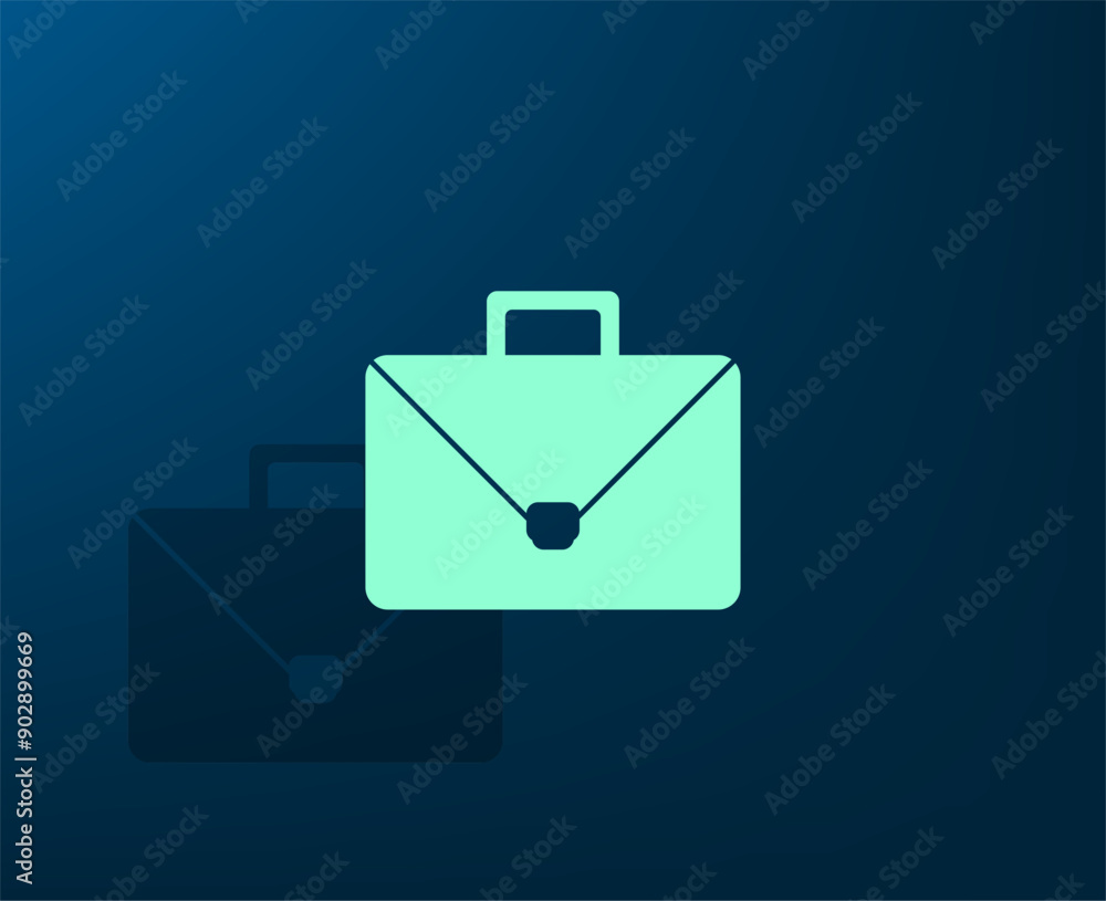 Aufkleber vector illustration with shadow on blue background with gradient