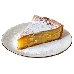 Italian lemon ricotta cake slice on plate