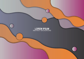 Gradient wave paper style background. Red and orange color.