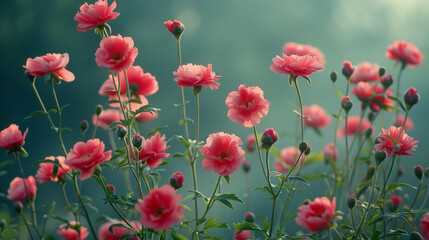 Fototapeta premium Mother's Day decorations concept. Top view photo of trendy gift boxes with ribbon bows and tulips on isolated pastel pink background with copyspace. Minimal styled concept. White daisy chamomile.