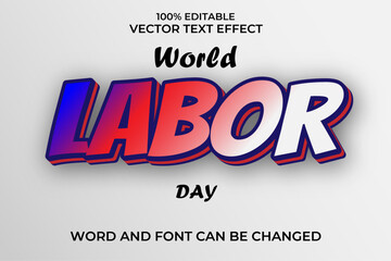 Labor day 3D Vector Text Effect Fully Editable High Quality .