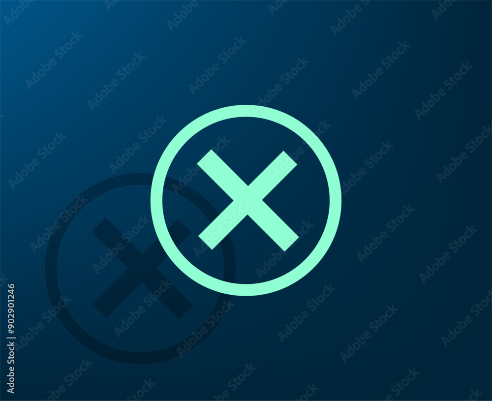Poster vector illustration with shadow on blue background with gradient
