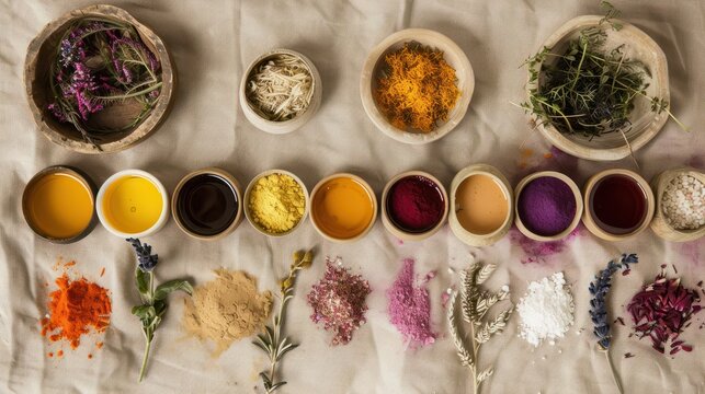 A visual guide displaying the process of making natural dyes from plants, encouraging sustainable practices in art and fashion while reducing chemical waste