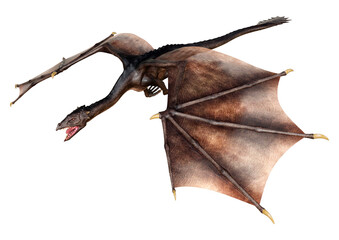 3D Rendering Fairy Tale Dragon on White