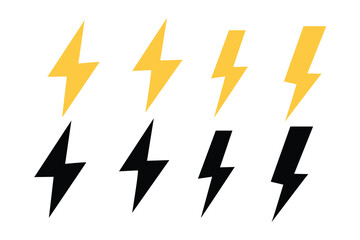 Thunder bolt vector icon. Flash icon set. Lightning icons white background. Electrical and energy sign. power icon. Electric concept stock vector illustration.