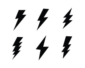 Lightning icon set. thunderbolt icon symbol collections. electric icon. power and energy sign, icon vector.
