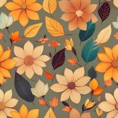 seamless spring flower pattern, spring floral, colorful flower