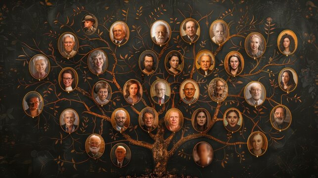 Genealogy tree illustration