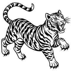 Tiger sideways vector 