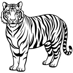 Tiger sideways vector 