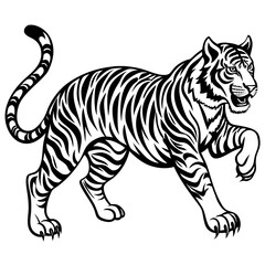 Tiger sideways vector 